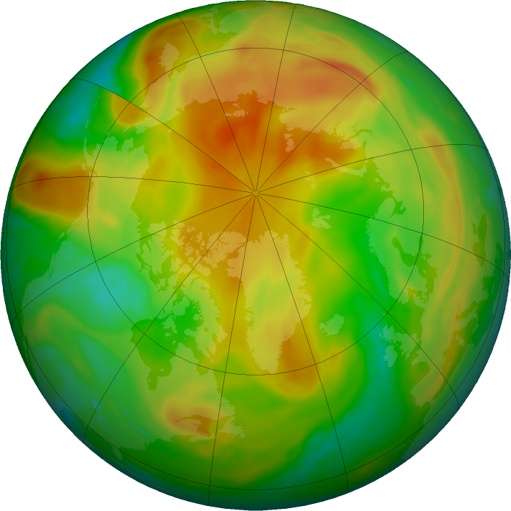 Arctic ozone map for 13 May 2023